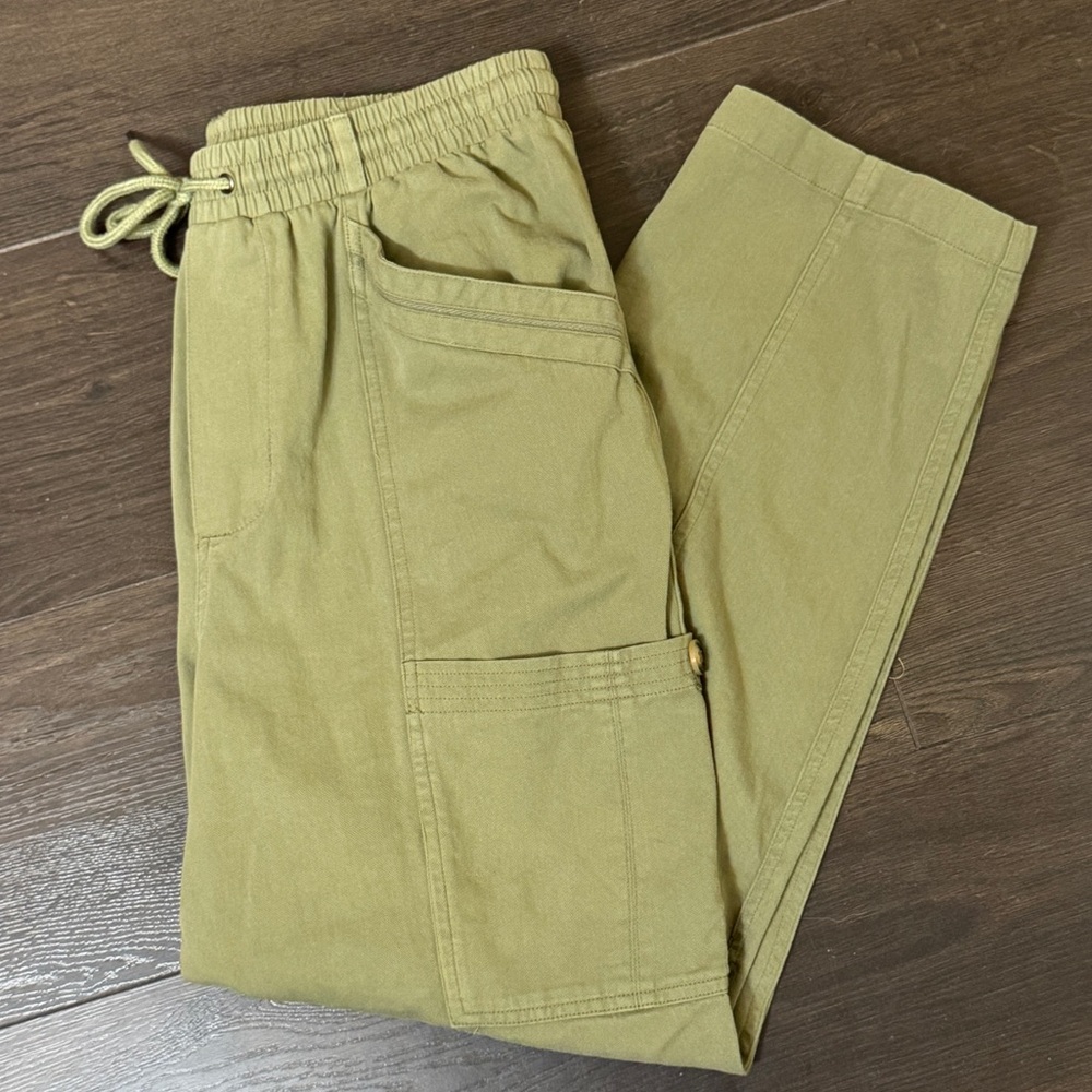 7 For All Mankind‎ Jeans Pull On Cargo Crop S Small Utility Army Green Cotton